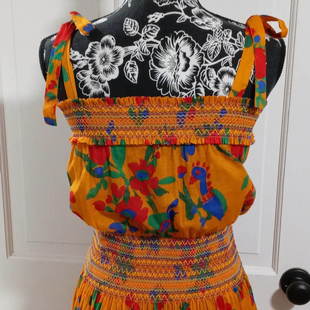 🌞HTF Tory Burch🌞 - Smocked Toucan Floral Cotton Sundress